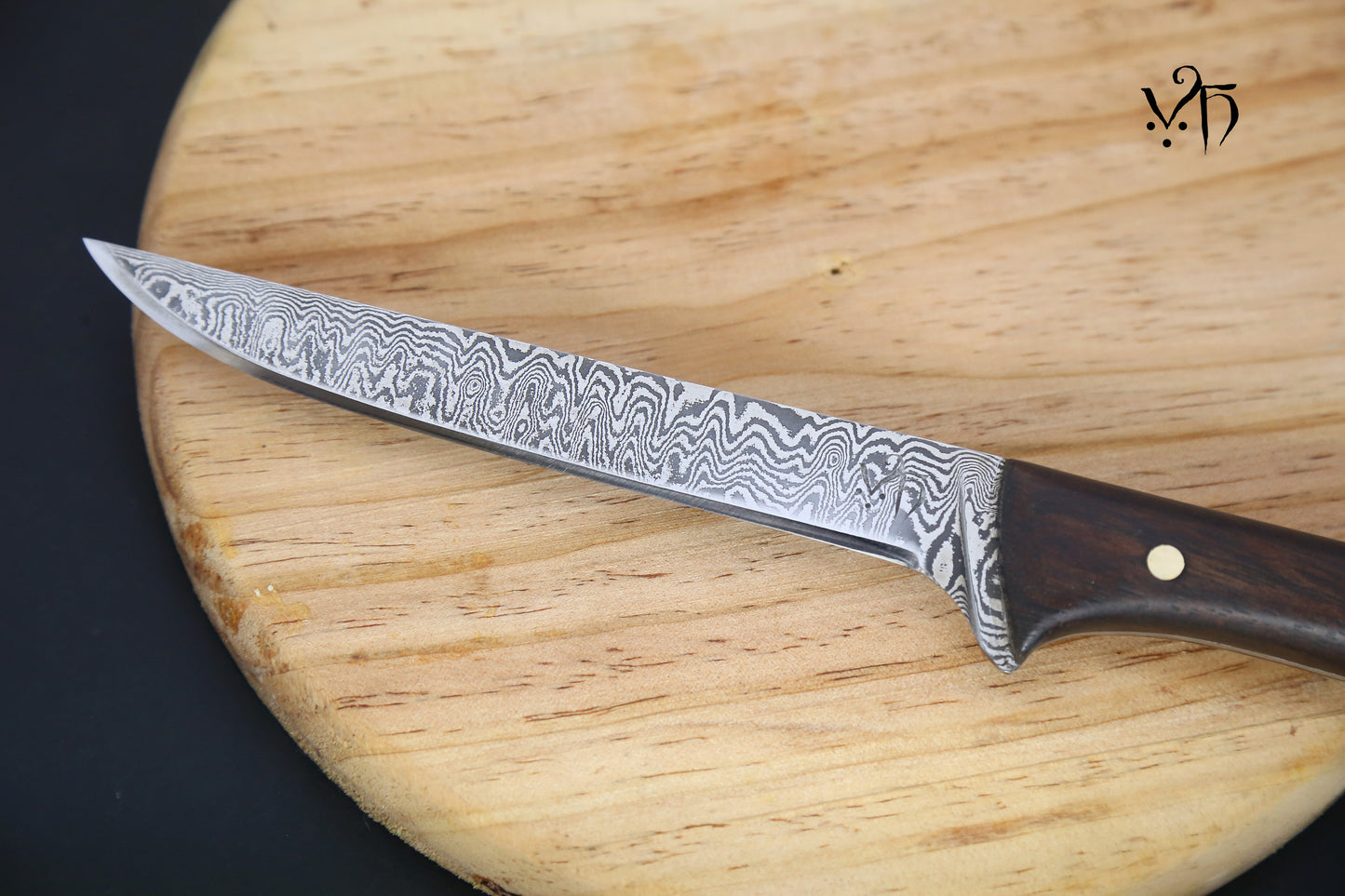 Hand Forged Damascus Chef's Boning Knife 135mm. Carbon Steel