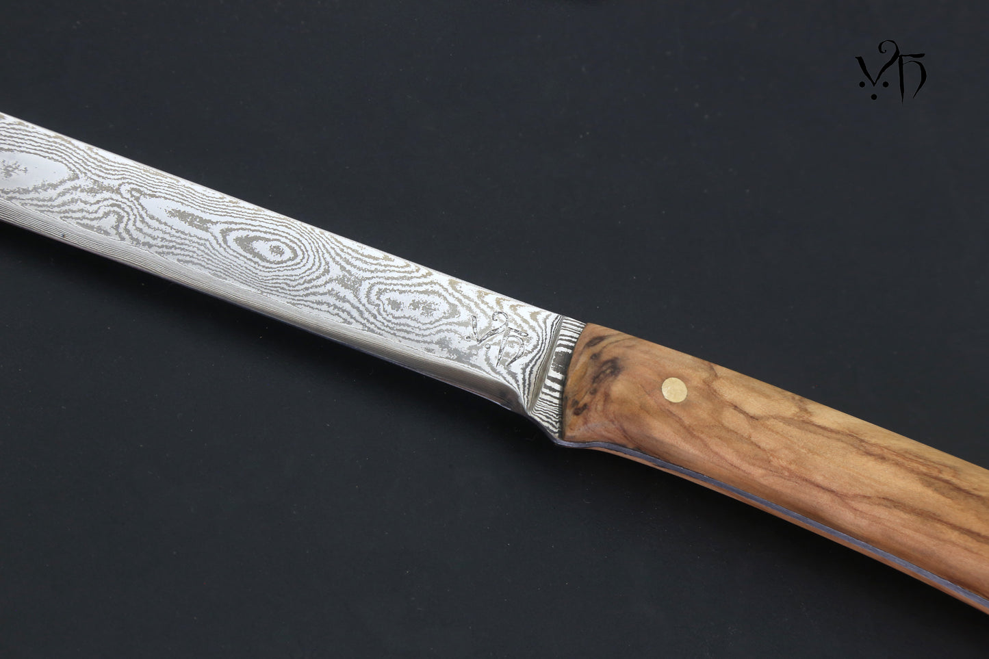 Spanish Ham Knife 305 mm. Hand Forged Damascus
