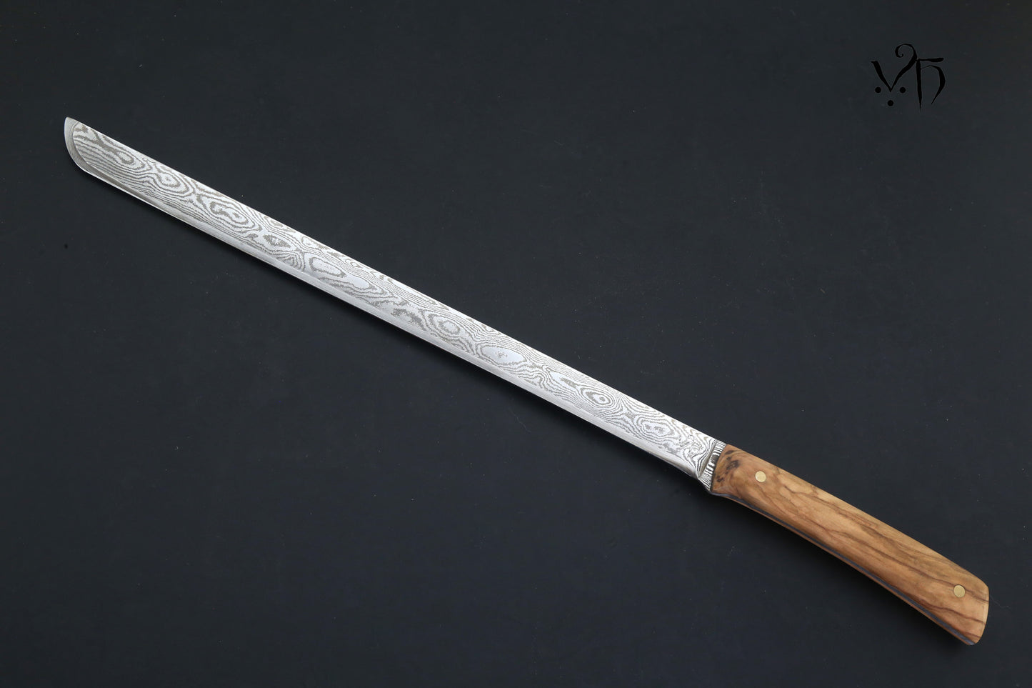 Spanish Ham Knife 305 mm. Hand Forged Damascus
