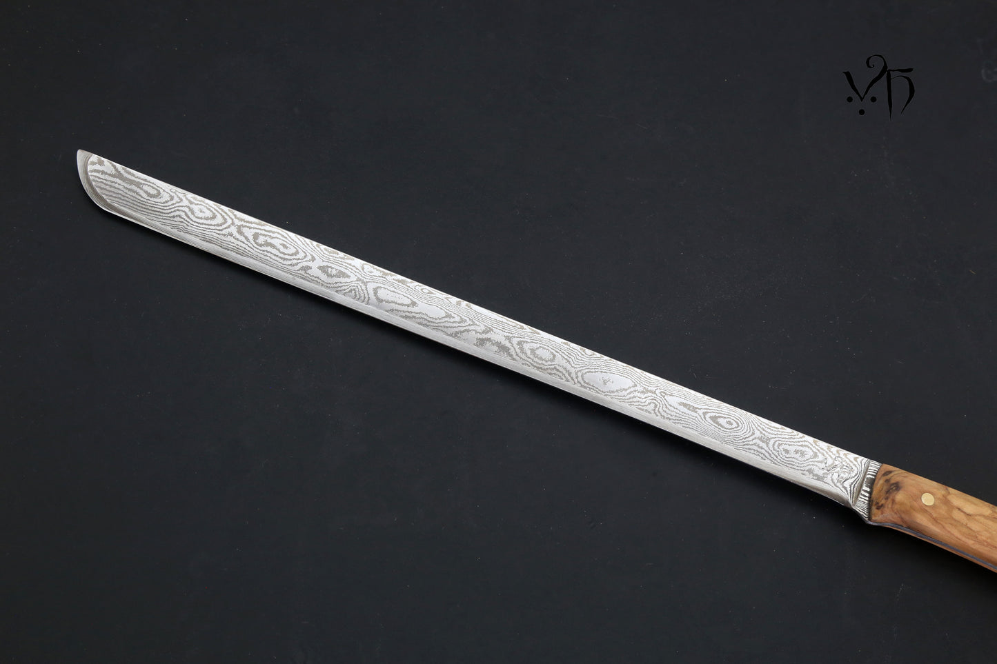 Spanish Ham Knife 305 mm. Hand Forged Damascus