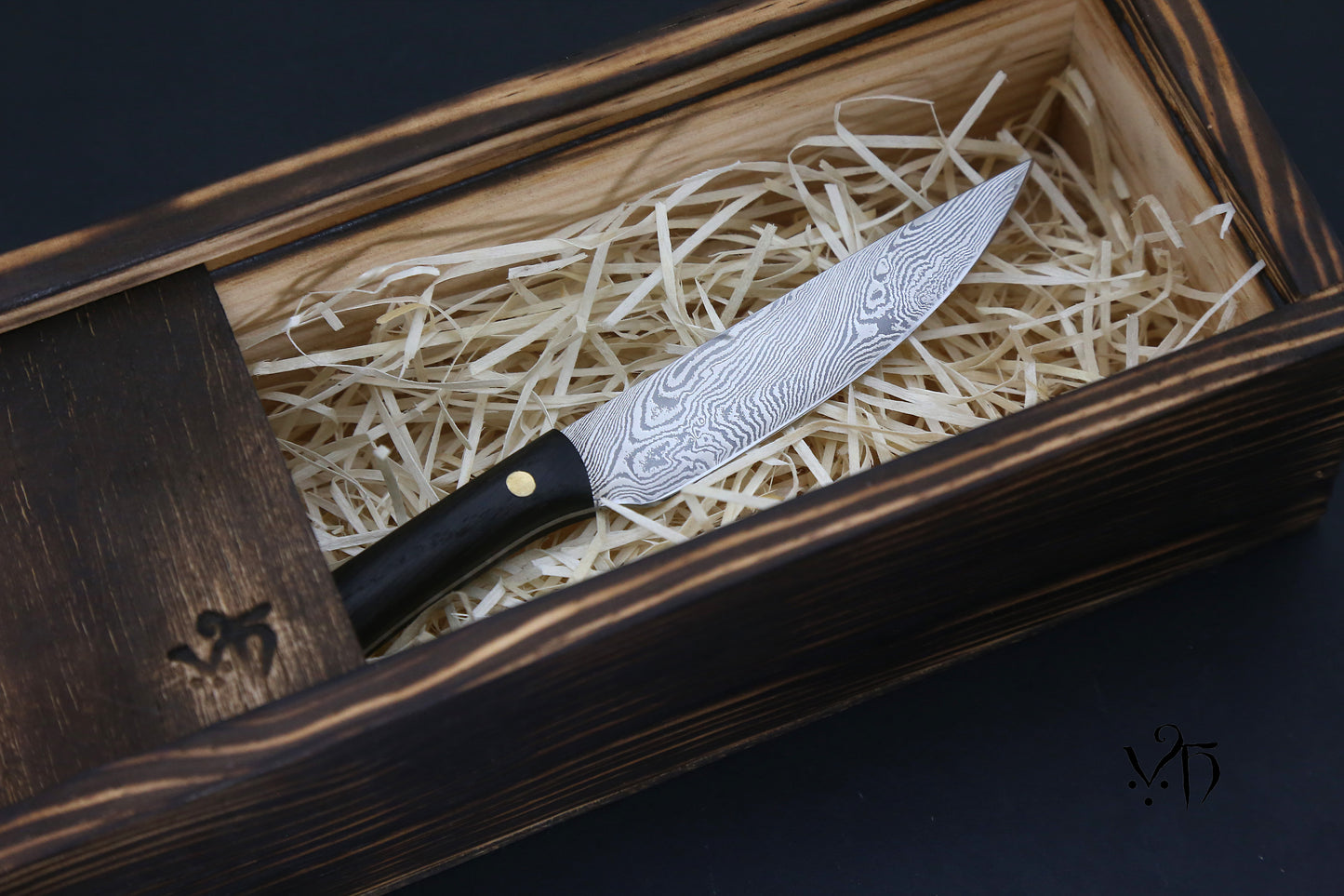 Multi-Purpose Table Knife 100 mm. Hand Forged Damascus