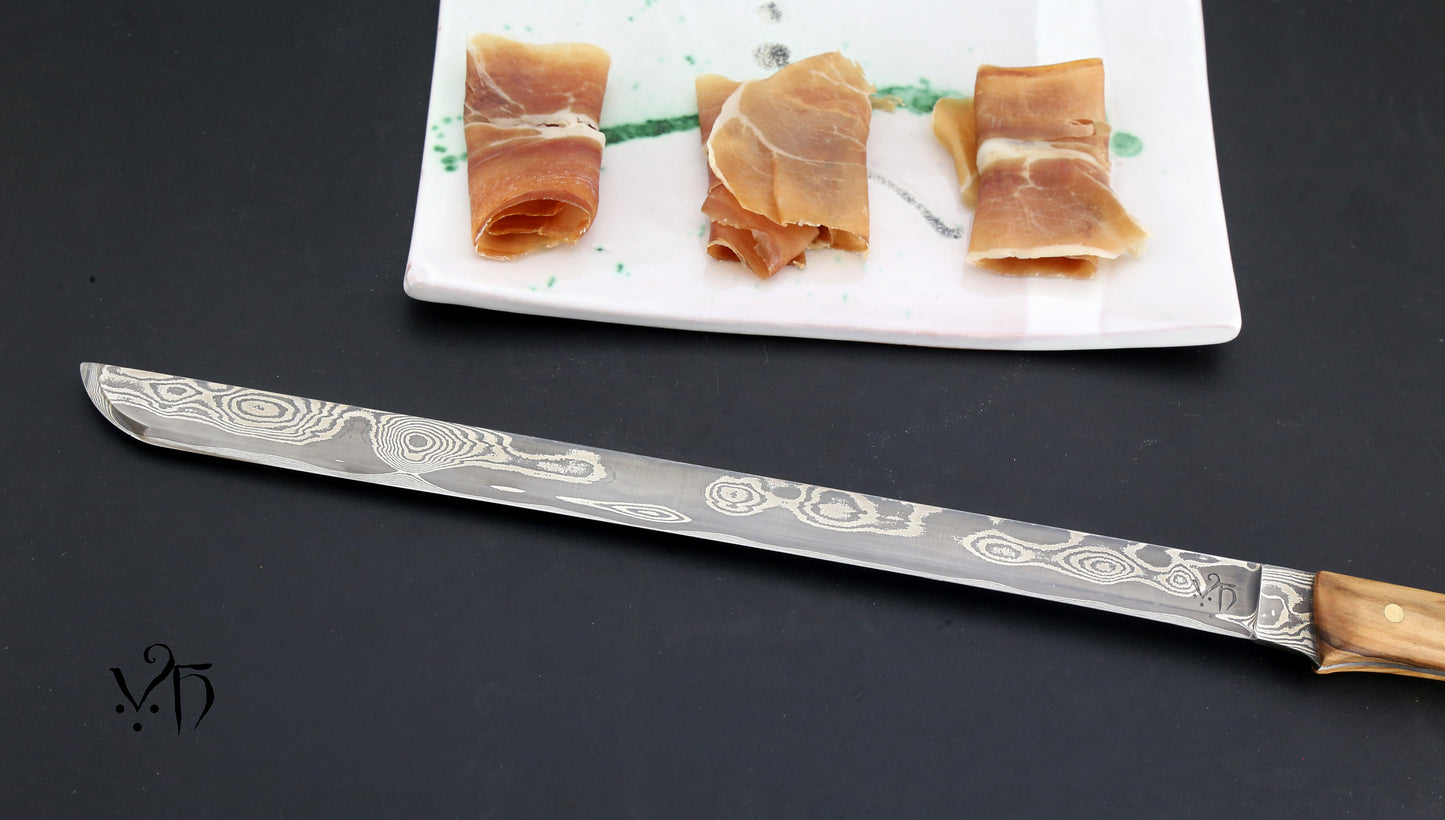 Spanish Ham Knife 290 mm Hand Forged Damascus