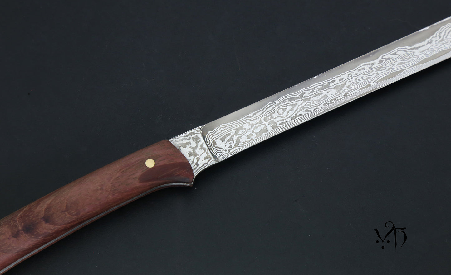 Professional Ham Knife 290 mm. Hand Forged Damascus 83 Layers.