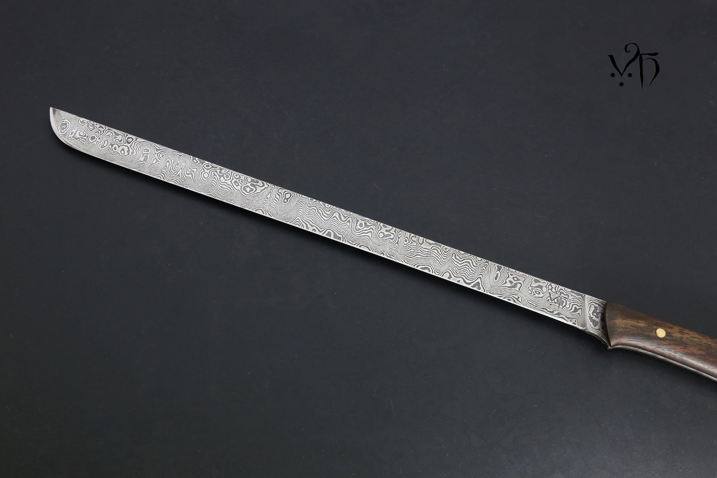 Ham Knife 300 mm Hand Forged Damascus. Unique Chef Knives.