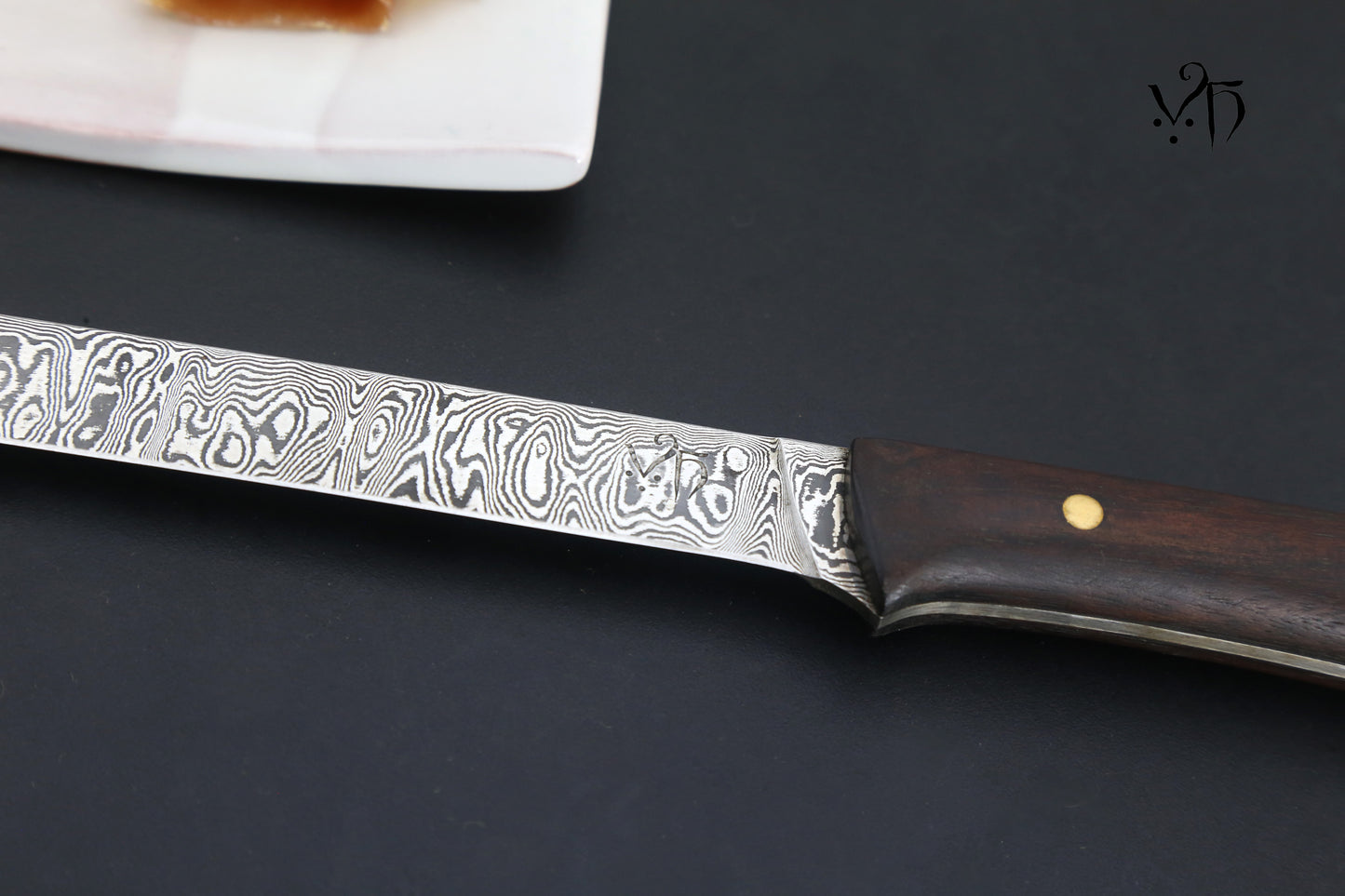 Ham Knife 300 mm. Hand Forged Damascus 105 Layers.