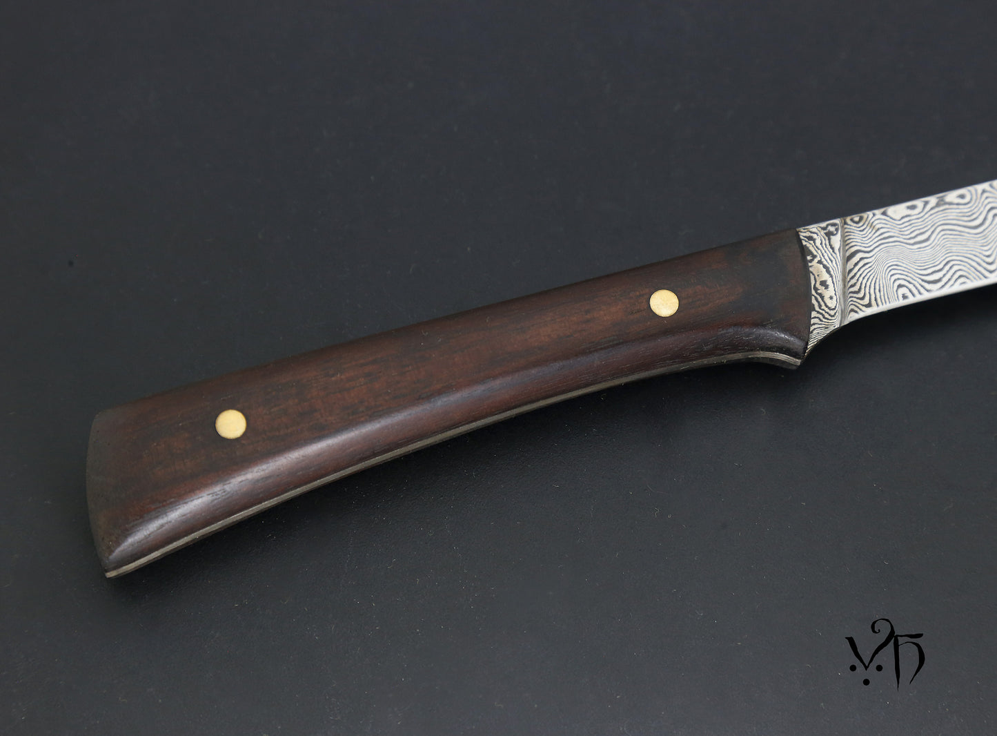 Ham Knife 300 mm. Hand Forged Damascus 105 Layers.