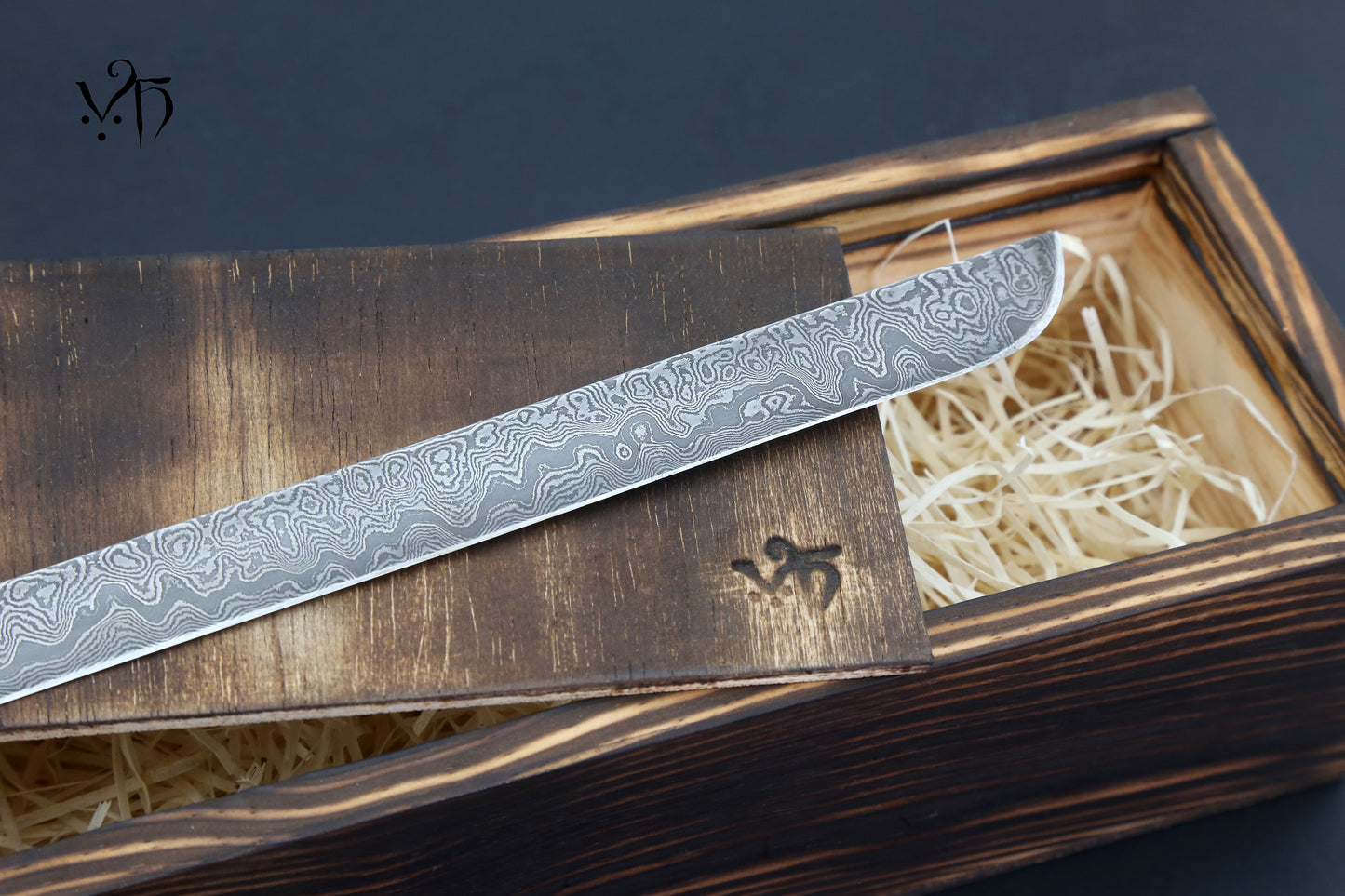 Ham Chef Knife 285 mm. Damascus Hand Forged