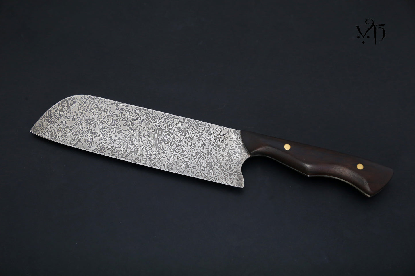 Santoku Damascus 170 mm. Hand Forged Professional Chef's Knife