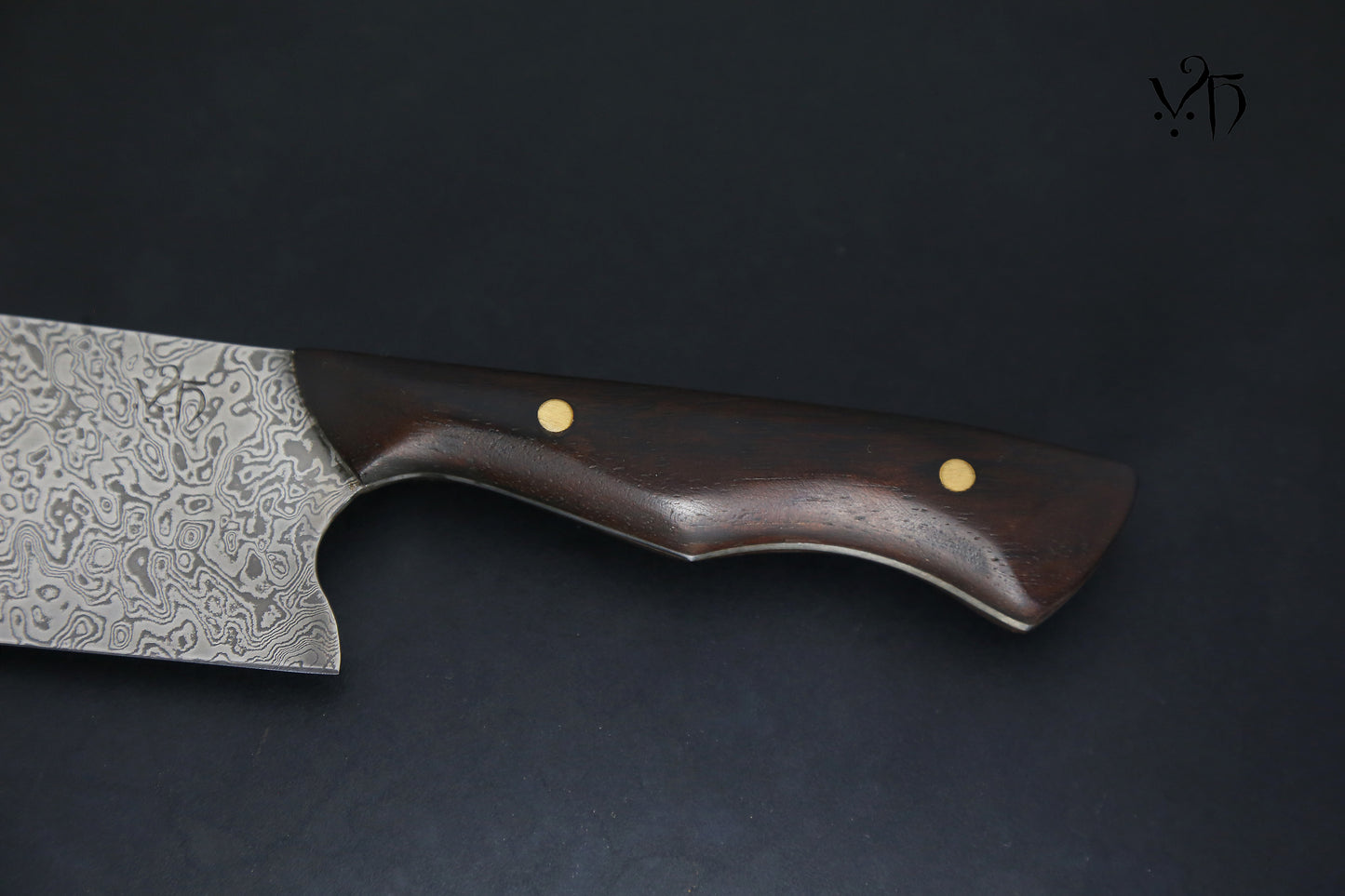 Santoku Damascus 170 mm. Hand Forged Professional Chef's Knife