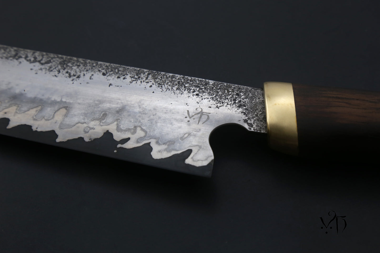 Chef's knife Kiritsuke Sanmai 215mm. Stainless & Carbon Steel