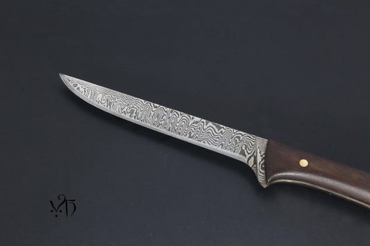 Hand Forged Damascus Chef's Boning Knife 135mm. Carbon Steel