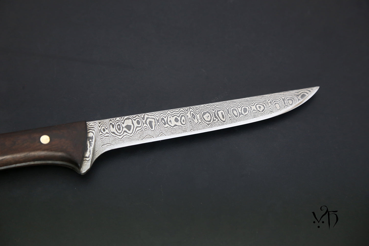 Hand Forged Damascus Chef's Boning Knife 135mm. Carbon Steel