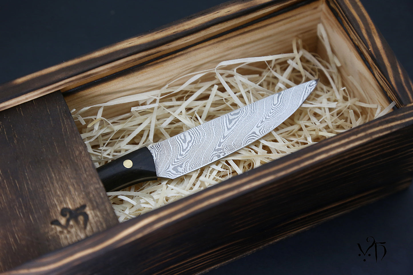 Kitchen Cutlery, Multipurpose Table Knife 100 mm. Hand Forged Damascus
