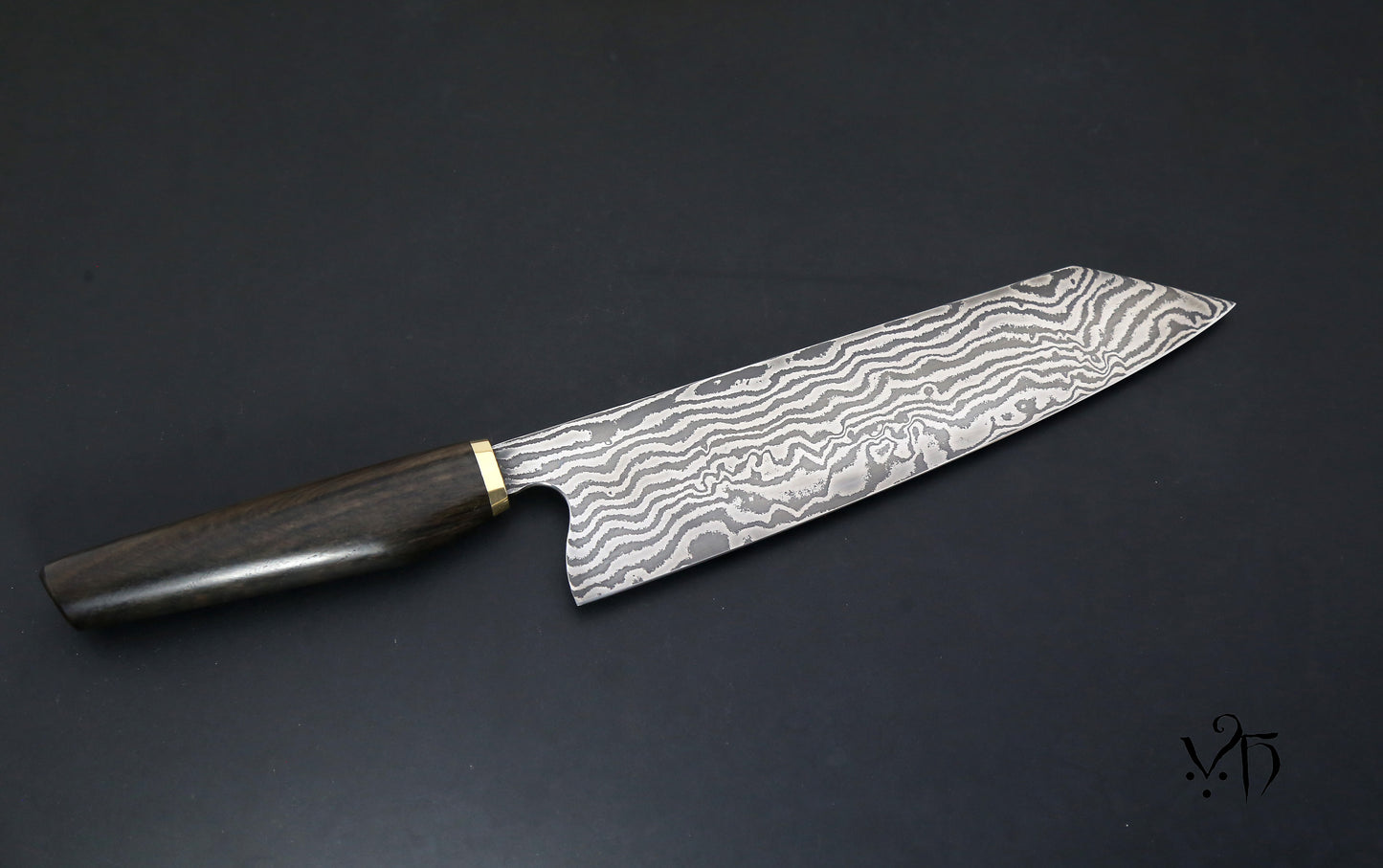 Japanese style Chef's knife Kiritsuke Damascus 220 mm. Carbon Steel