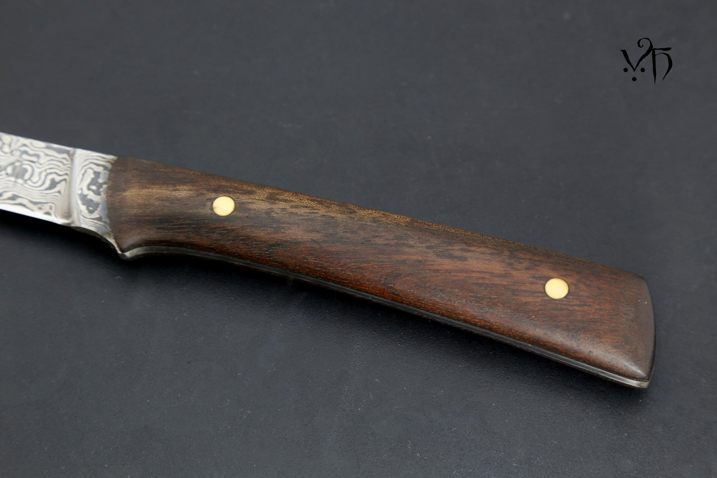 Ham Knife 300 mm Hand Forged Damascus. Unique Chef Knives.