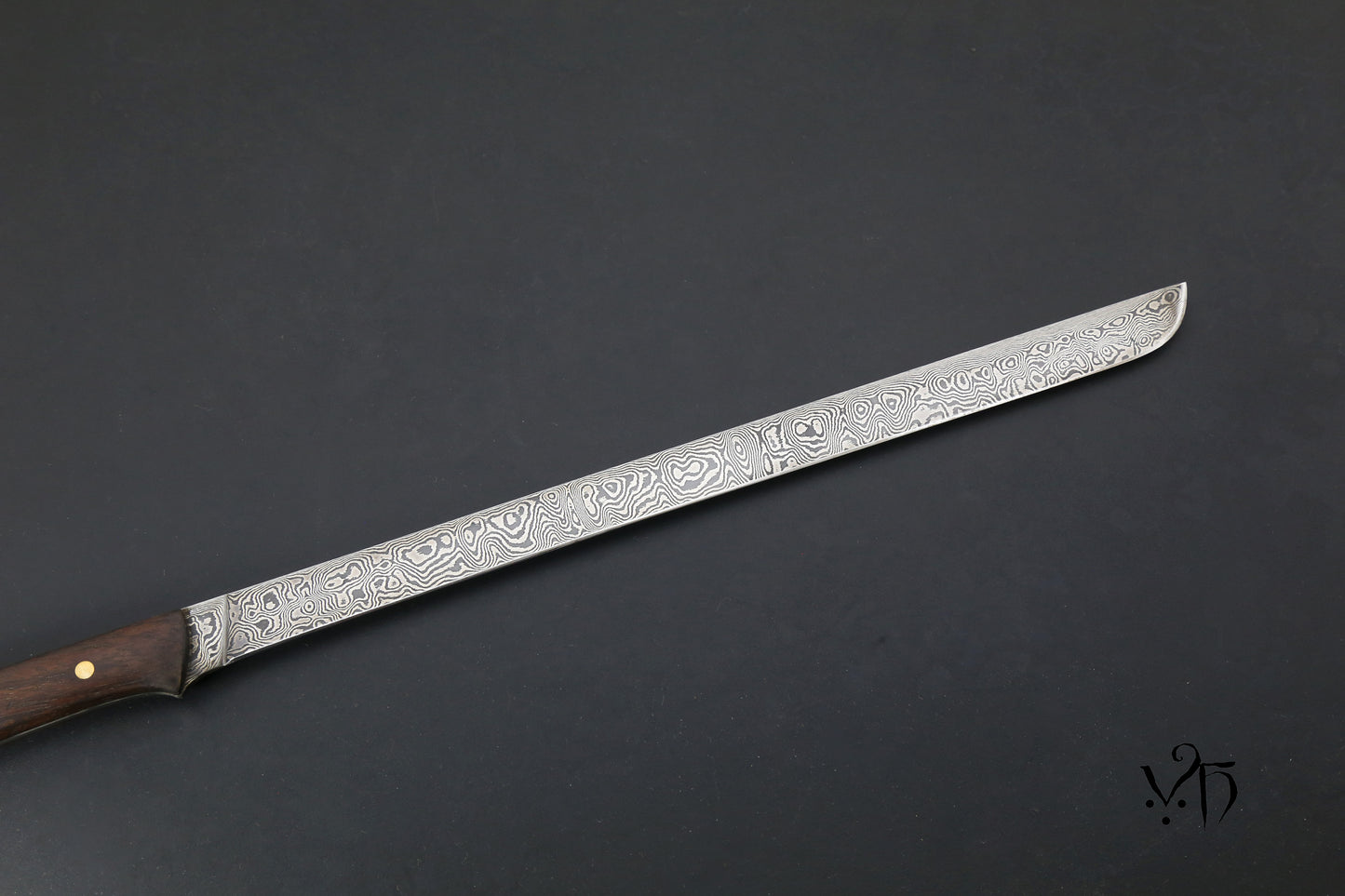 Ham Knife 300 mm Hand Forged Damascus. Unique Chef Knives.