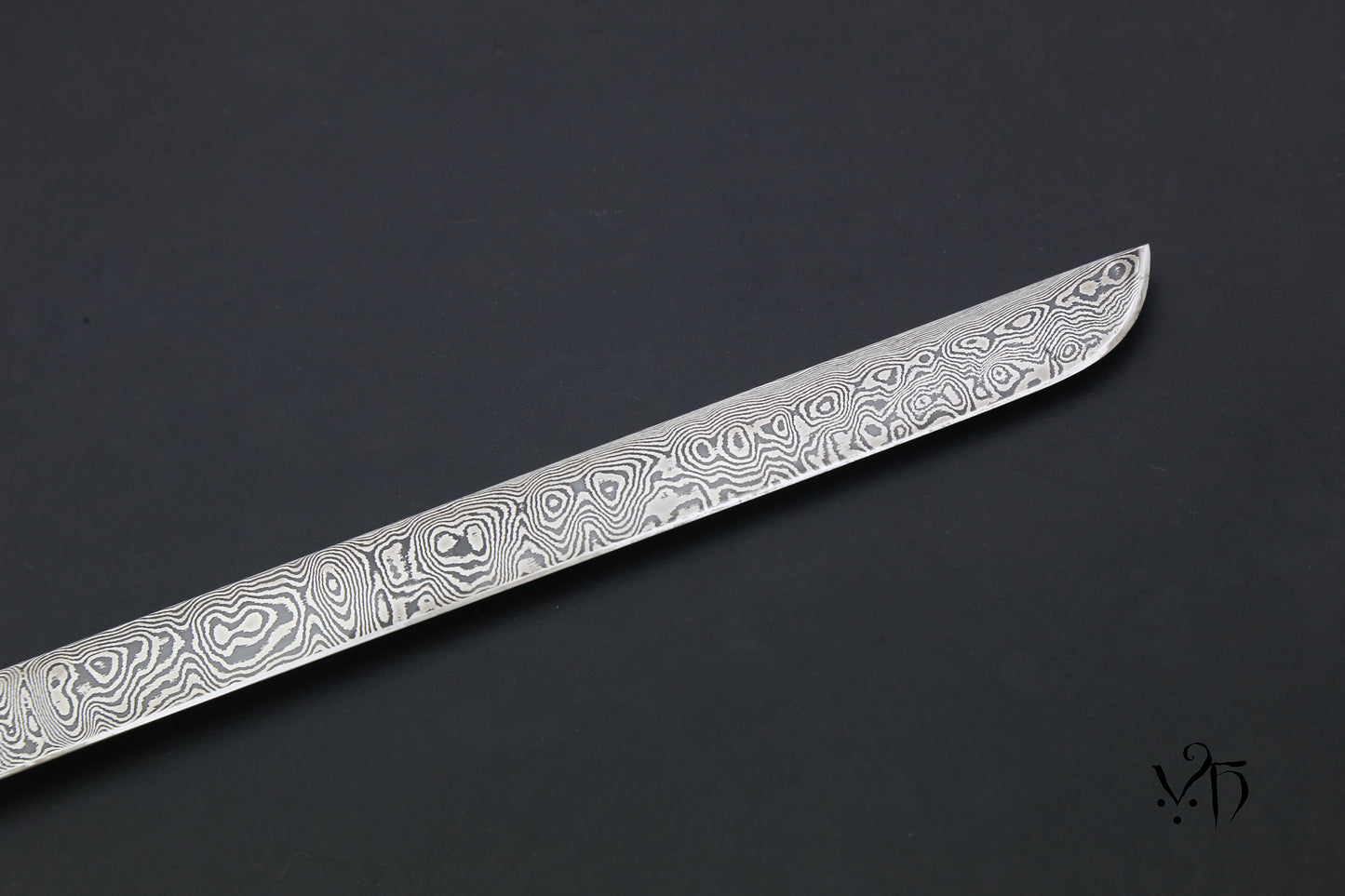 Ham Knife 300 mm Hand Forged Damascus. Unique Chef Knives.