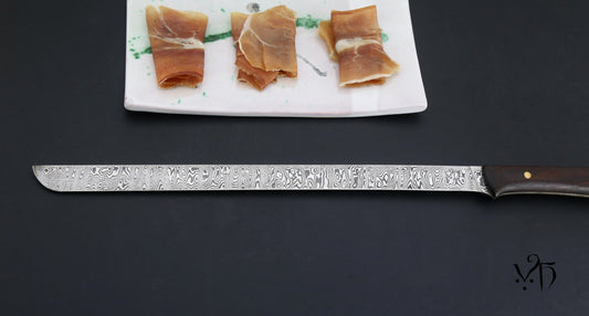 Ham Knife 300 mm. Hand Forged Damascus 105 Layers.