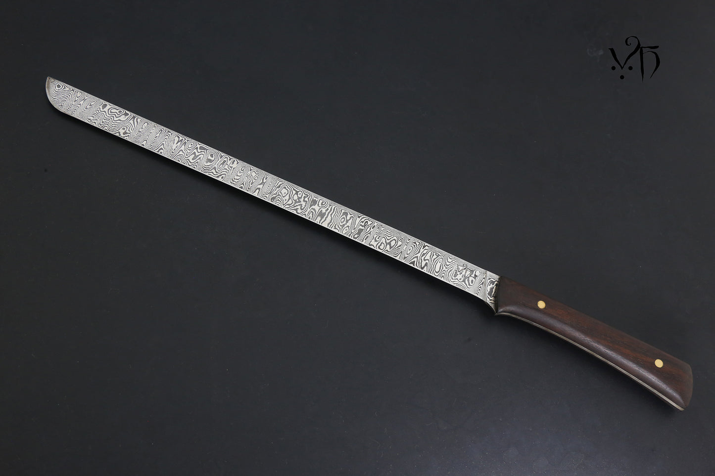 Ham Knife 300 mm. Hand Forged Damascus 105 Layers.