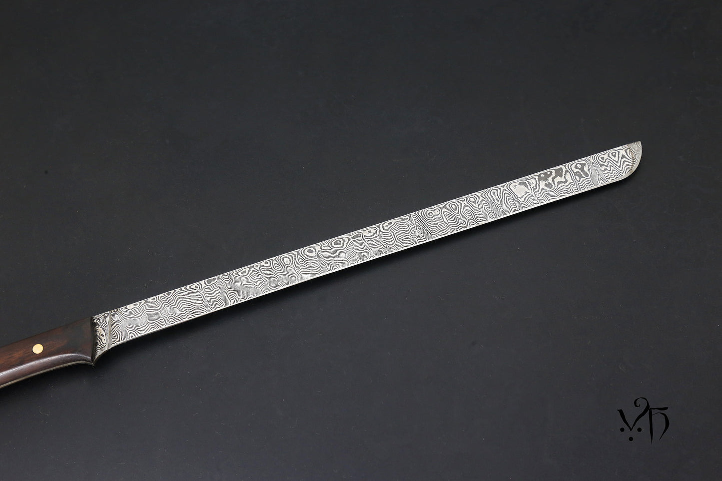 Ham Knife 300 mm. Hand Forged Damascus 105 Layers.