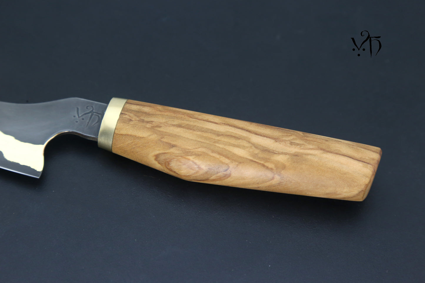 Cheese Knife 140 mm. Cumai Laminated Carbon Steel, Copper & Brass